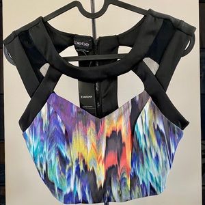 Bebe multicolored crop top size M